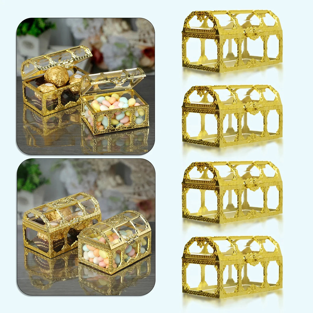 Coffret Cadeau Élégant Or & Argent - Boîte Cadeau Déco