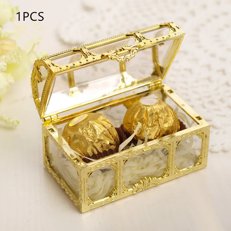 Coffret Cadeau Élégant Or & Argent - Boîte Cadeau Déco