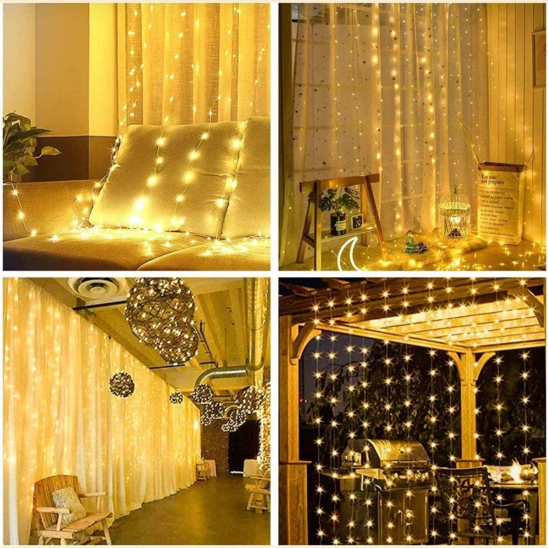 Guirlande Lumineuse LED Rideau - Déco Chambre & Fête
