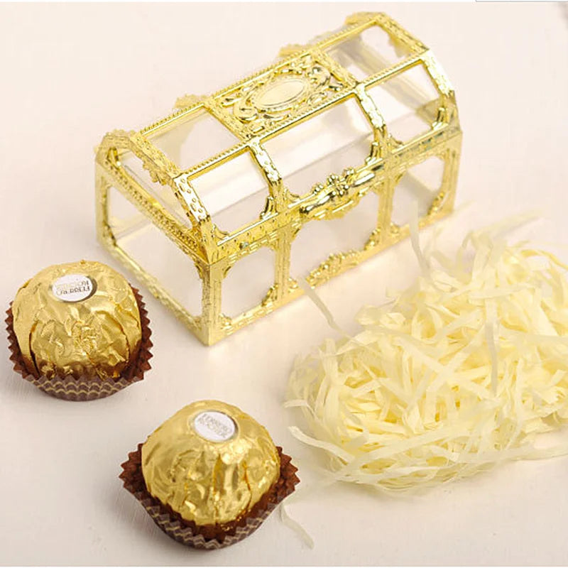 Coffret Cadeau Élégant Or & Argent - Boîte Cadeau Déco