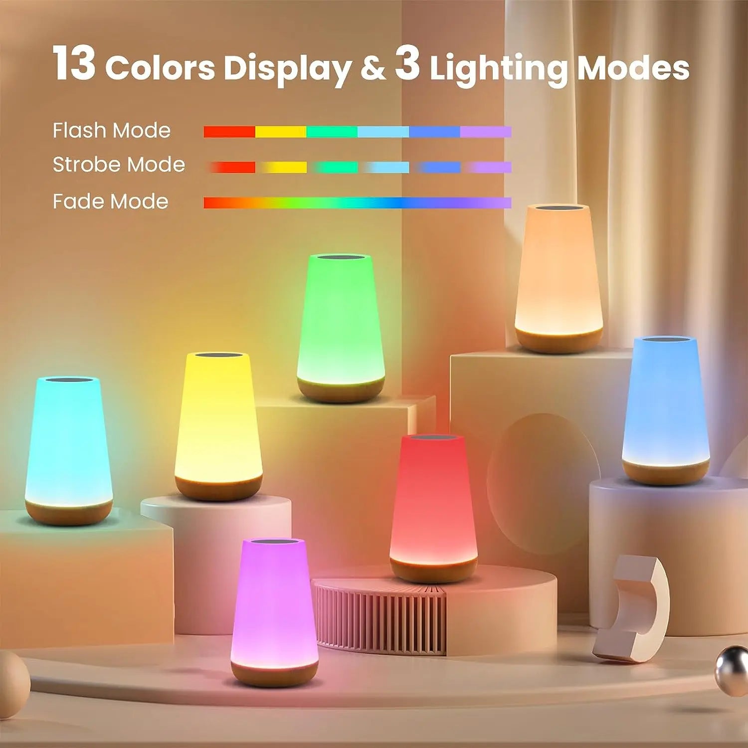 Veilleuse LED 13 Couleurs - Lampe Ambiance Chambre